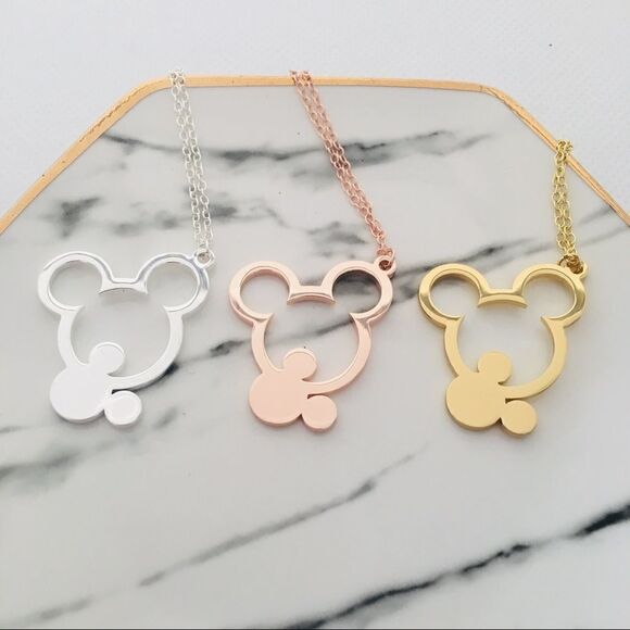 Disney Double Mickey Mouse Pendant Necklace NWT - Picture 3 of 8